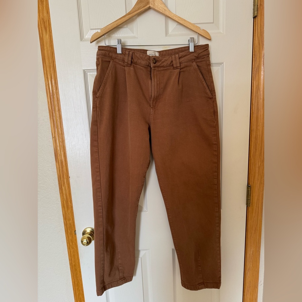 Sezane Brown Straight Leg Pants